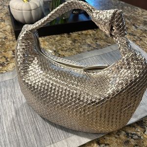 WHBM 100% Leather Gold Knot Bag!